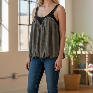 sass & bide Black and Gray Tank Top